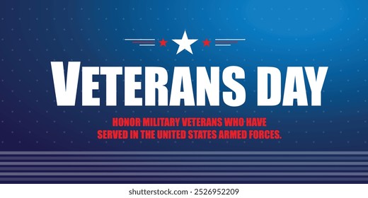 Vintage letter Happy Veterans Day concept background. Illustration of Happy Veterans Day vector concept background for web design. Vector illustration
