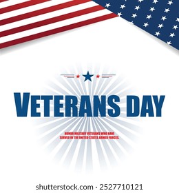 Vintage letter Happy Veterans Day concept background. Illustration of Happy Veterans Day vector concept background for web design. Vector illustration
