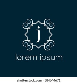 Vintage letter j vector logo template (sign, symbol, icon)