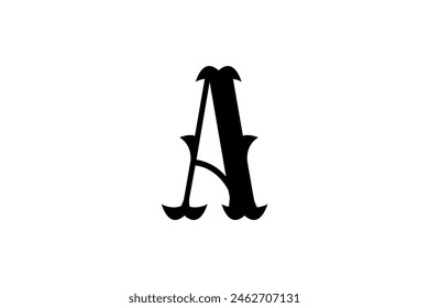 Vintage A letter logo vetor. letter A mark.