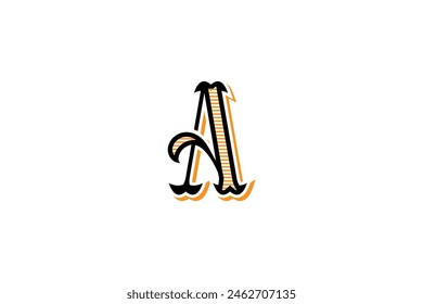 Vintage A letter logo vetor. letter A mark.