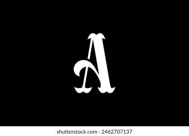 Vintage A letter logo vetor. letter A mark.