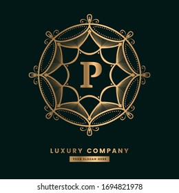 Vintage letter P logo concept. Creative mandala logo for Royal hotel, Restaurant, Boutique, Fashion and other.