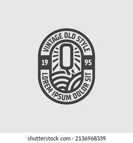 Vintage letter Q logo illustration template, old style logo badges design concept, retro emblem icon