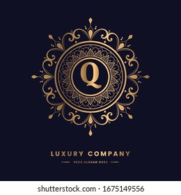 Vintage letter Q monogram vector logo design. Elegant letter Q for Restaurant, Cafe, Antique, Boutique, Hotel, Jewelry. Mandala and ornamental letter logo.