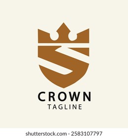 Vintage letter S crown logo vector illustration design concept template