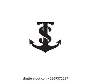 Vintage Letter TS ST Monogram Logo Design