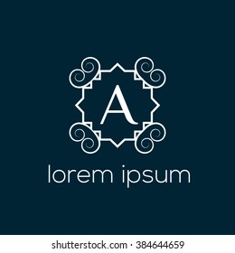 Vintage letter A vector logo template (sign, symbol, icon)