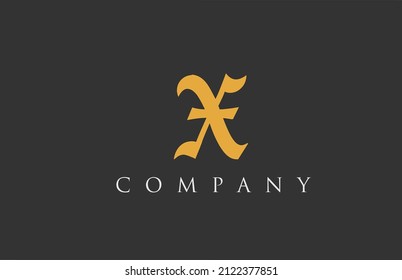 vintage letter X alphabet design. Creative logo icon template for business