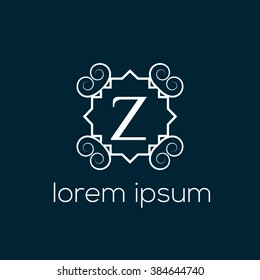Vintage letter Z vector logo template (sign, symbol, icon)