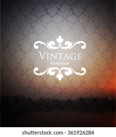 Vintage lettering on blurred background