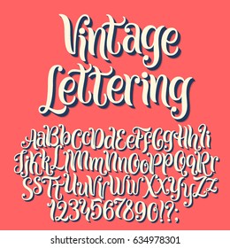 Vintage lettering vector font aphabet