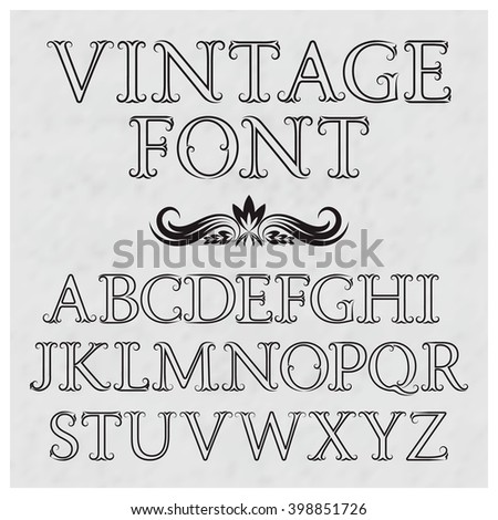 vintage letters flourishes vintage font baroque stock vector