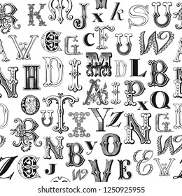 Vintage letters seamless background