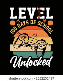 ANTIGUAS LEVEL 100 DÍAS DE ESCUELA DISEÑO DE CAMISETA DESBLOQUEADA