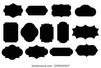 vintage level frame banner border shape vector on white background