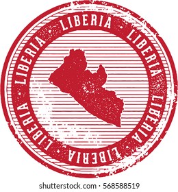 Vintage Liberia African Country Tourism Stamp