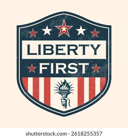 Vintage Liberty First Torch Shield or Badge