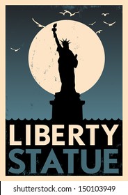 Vintage Liberty Statue Poster