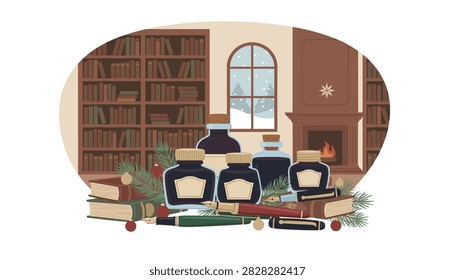 Vintage library desk and
