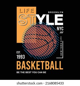 Vintage lifestyle basketball design, design for t shirt, sticker, wall muralls, ready to print vector illustration