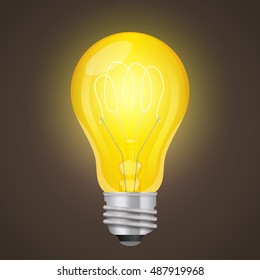 Vintage light bulb. Creative graphic style. Beautiful patches of light.