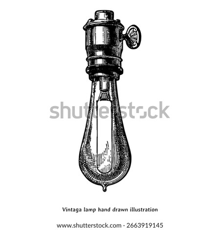 Vintage Light Bulb – Hand Drawn Antique Industrial Lamp Illustration