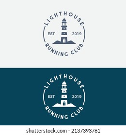 Vintage Light House Logo Design eps