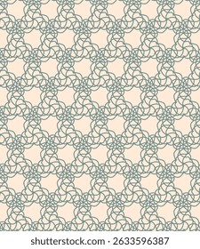 Vintage light ornate lattice seamless pattern. Vector illustration for print, fabric, cover, packaging, interior decor, blog decoration and other your projects.

