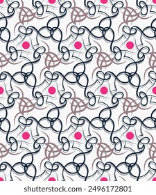 Vintage light ornate seamless pattern with 3D effect. Art forms are grouped and arranged in a specific order. Vector image for print, textile, packaging, interior design and your other projects.