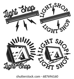 Vintage light shop emblems