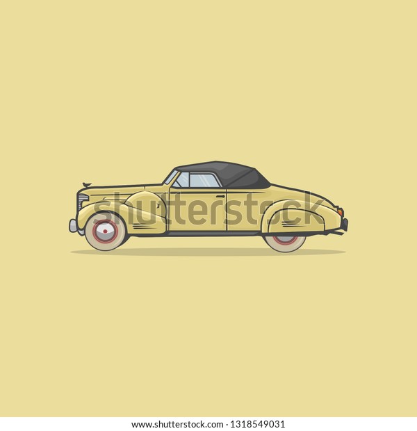 Vintage Light\
Yellow Car Vector illustration\
