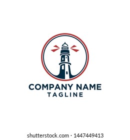Vintage Lighthouse Logo Design Template.