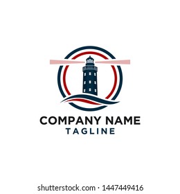 Vintage Lighthouse Logo Design Template.
