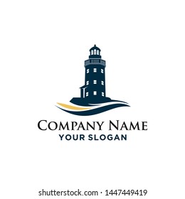 Vintage Lighthouse Logo Design Template.