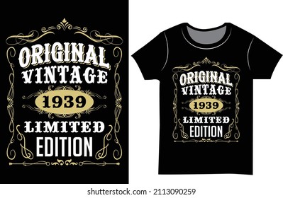 Vintage limited edition SVG t-shirt design and birthday shirt for man