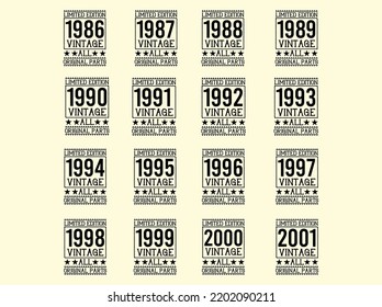 Vintage limited edition t-shirt design bundle