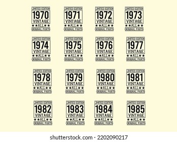 Vintage limited edition t-shirt design bundle