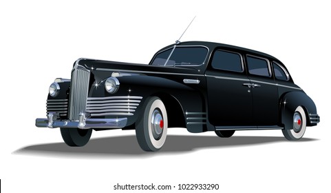 Vintage limo. Available EPS-10 vector format separated by groups and layers for easy edit