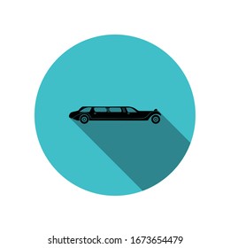 Vintage limousine car long shadow icon. Simple glyph, flat vector of transport icons for ui and ux, website or mobile application