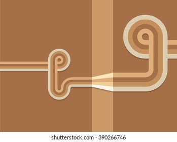 Vintage Line. Abstract Retro Line.