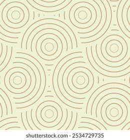 vintage arte de linha abstrata neutro tan círculos padrão sem costura no fundo bege. Para papel de parede, decoração doméstica e têxteis