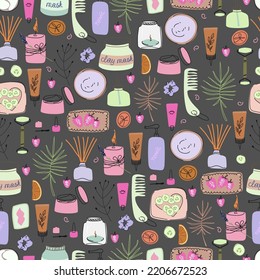 Vintage line art collection with doodle pattern cosmetics for wallpaper design.