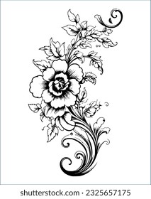 Vintage Line art decorative element for art design,label,banner,graphic,invitation card etc.