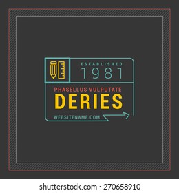Vintage Line Art Logo Design Template. Vector Illustration