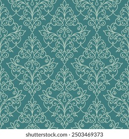 Arte de línea de Antiguas, patrón sin fisuras para decorar todos los diseños de moda, telas, Fondos de pantalla y estampados sobre un fondo verde claro.