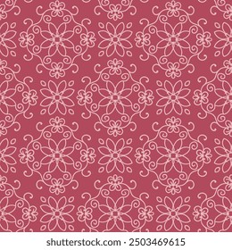 Vintage line art, Seamless pattern for decorating all fashion designs, fabrics, wallpapers and prints on a dark background.