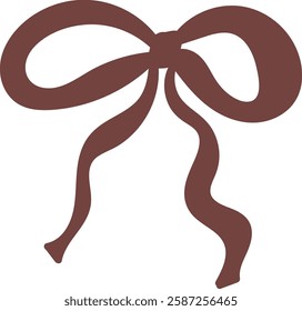 Vintage Line Bow Vector Illustration