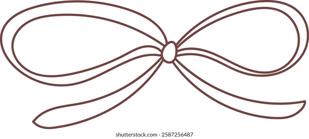 Vintage Line Bow Vector Illustration