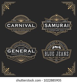 Vintage line frame design for labels, banner, logo, emblem, apparel, t- shirts, sticker and other design object. Vector illustration